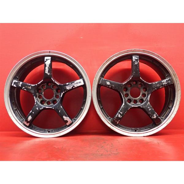 2本組 社外 中古ホイール RAYS レイズ G-games 77W 7J 17インチ PCD
