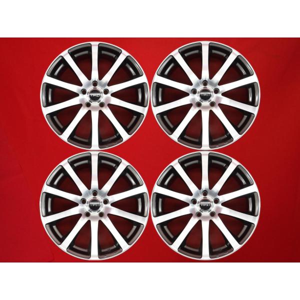 TRD★TF4A　19×8J　5H114.3　＋47　トヨタ車専用　ガンメタPL　ブレ曲がりなし　検品済み TOYOTA トヨタ TRD TF4 中古ホイール 4本 8J 19インチ PCD114.3 5穴 +