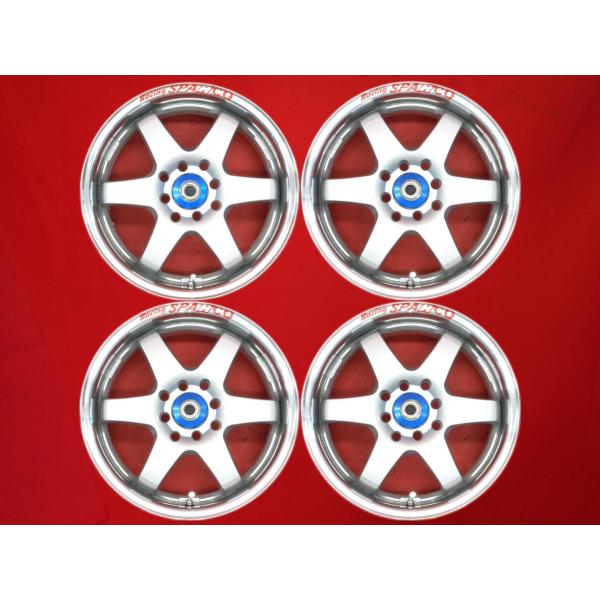 スパルコ　15インチ シルバー ブルー 6本スポークホイールセット　福岡発 taiheishopping_a052504951