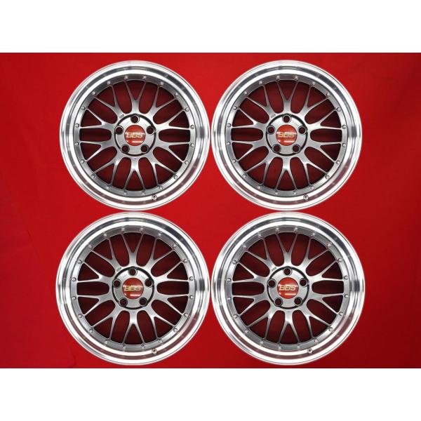 鍛造 軽量 F1本9.9kg R1本9.9kg BBS LM LM114 LM115 中古ホイール 4本 8.5/9.5J 18インチ PCD114.3 5穴 