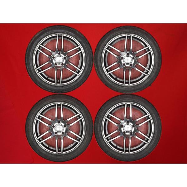 タイヤ付 4本 メーカー不明 6スポーク 7.5J 17インチ PCD112 5穴 +35