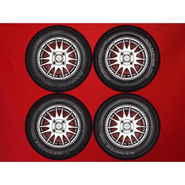 トヨタ純正　スチールホイール　12インチ　4J　PCD100　4穴　ET約40　ハブ径約54　BRIDGESTONE エコピア　145/80R12 LT　2018年 ピクシス TOYOTA トヨタ ピクシスバン 純正スチール 12インチ 2022年製
