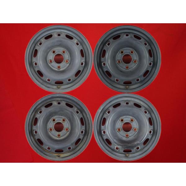 ◇中古ワーゲンⅣ純正スチール　ポロ、ニュービートルに１５インチ　5/100 激安 4本セット】フォルクスワーゲン VW ポロ 9N系 純正 スチール 鉄
