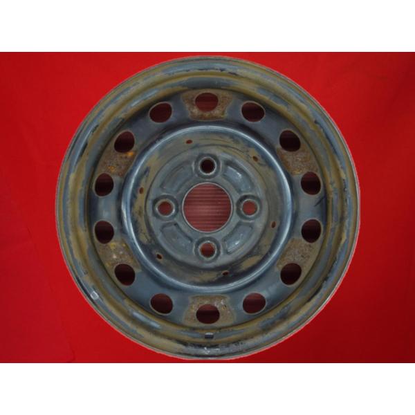 カリン　タイヤホイール１本　③ 激安 単品1本】三菱・eKワゴン 日産・オッティ 純正 スチール 鉄