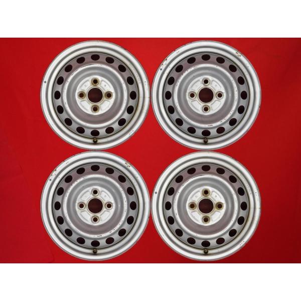 16日迄【新車外し】トヨタ純正14インチ鉄ホイール4穴 PCD100 4本セット トヨタ（TOYOTA） ☆14インチ 中古 鉄ホイール 4本 4穴 PCD100 IN40