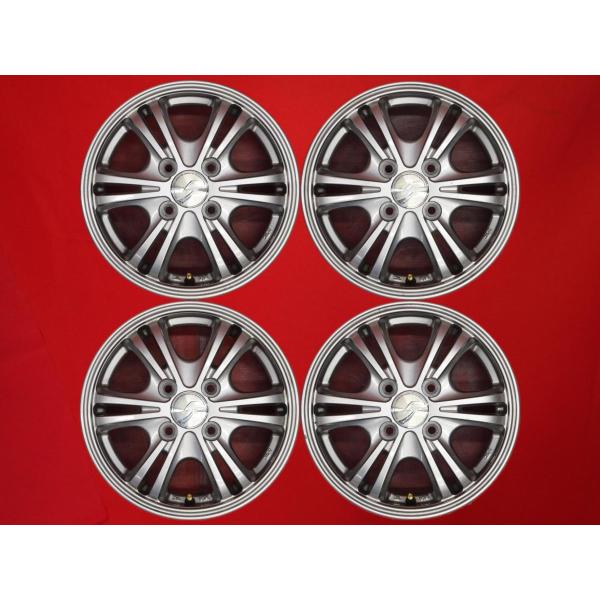 ～SOLD!～【中古品】軽自動車用 13インチ アルミホイール &  おまけ スタッドレスタイヤ 激安 4本セット】軽自動車用 6Wスポークタイプ アルミホイール 中古品