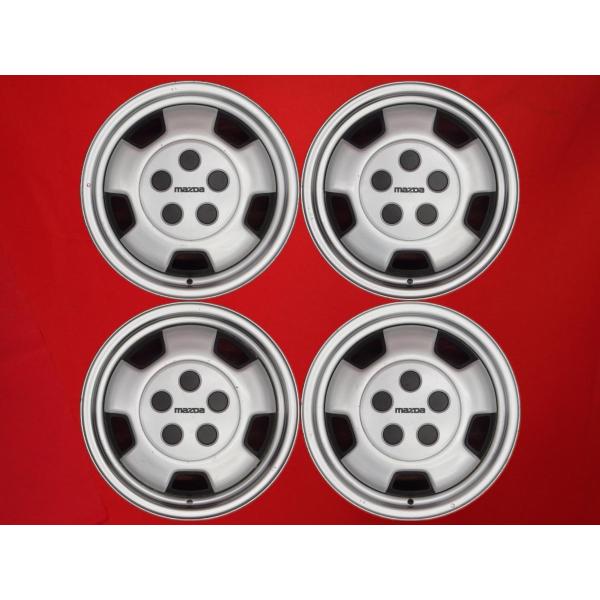 【希少】MAZDA FC3S RX-7 サバンナ 純正OPホイール BBS RG 15インチ 4本 6.5J5HPCD114.3+40 ドイツ製　(MHA513)クレジットカード QRコード決済可能 激レア 4本セット】マツダ サバンナRX-7 FC3S型 純正 スチール 鉄