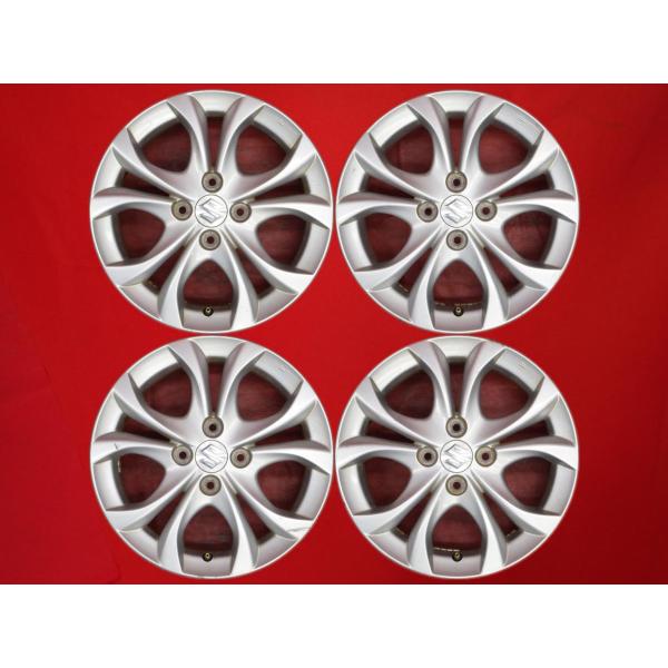 【激安 4本セット】スズキ ソリオ MA15S 純正 5Wスポーク アルミホイール 中古品 15インチ 4.5J インセット+45 PCD100 4穴 ハブ径Φ