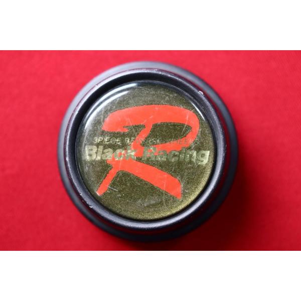 1枚 ブラックレーシング 社外 中古 ホイール センターキャップ