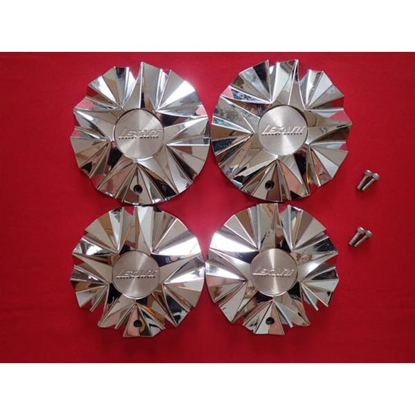 4枚 LEXANI LUXURY WHEELS (ネジ付き) 社外 中古 ホイール センター