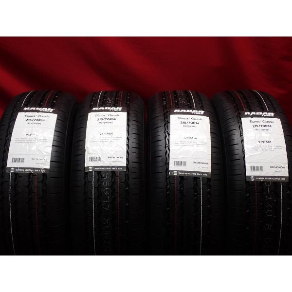 RADAR Dimax Classic 185R14 ホワイトリボン　４本セット 未使用品 4本SET】RADAR(レーダー) Dimax Classic(ディーマックス