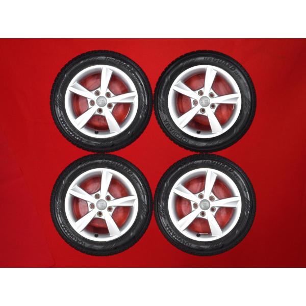 走行短め【YOKOHAMA iG60 205/55R16】2022 スタッドレス【AGA アウディ純正キャップ 16インチ 7J5HPCD112+53】audi/A3等　(KTJ601)クレジットカード QRコード決済可能 良品 4本SET】アウディ A3 8V系 純正 アルミホイール [6J +48 PCD112