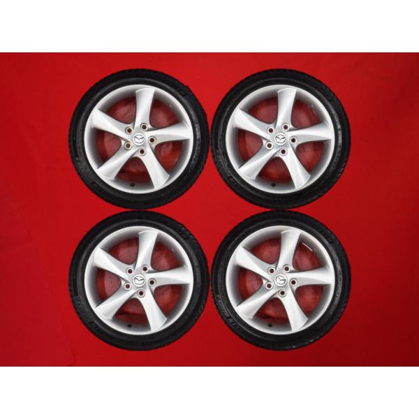 マツダ アテンザ スポーツワゴン 純正アルミホイール 参考7Jx17 ET55 215/45R17 4本タイヤセット　H16 UA-GY3Wにて使用 激安 4本SET】マツダ アテンザ GG系/GY系 純正 アルミホイール [7J +55