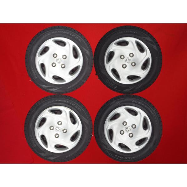 トヨタ175／65/14タイヤ鉄ホイール4本 激安 4本SET】プジョー 純正 スチール 鉄ホイール 鉄チン [5.5J +34