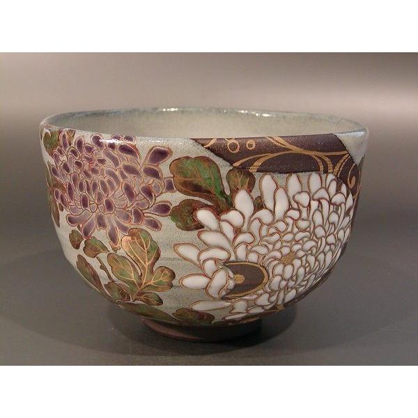 茶道具 抹茶茶碗 光琳水 菊絵、京焼 中村秋峰作 : 佐藤大観堂 茶道具 抹茶茶碗 光琳水 菊絵、京焼 中村秋峰作 : 佐藤大観堂