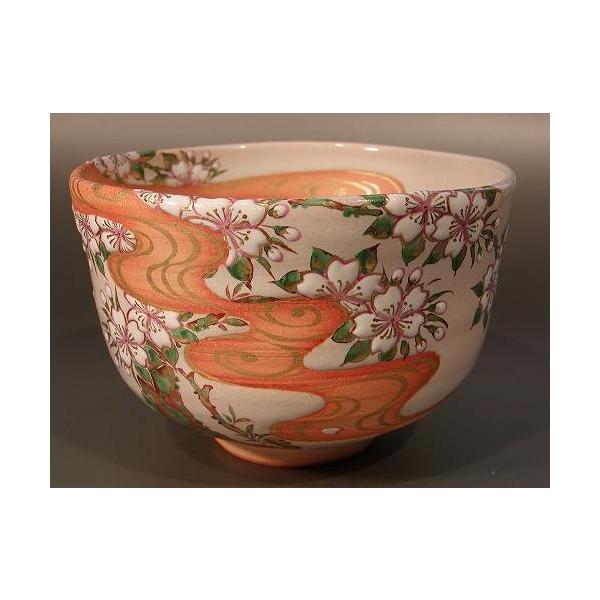 茶道具 抹茶茶碗 光琳水 桜絵、京焼 中村秋峰作 : 佐藤大観堂 茶道具 抹茶茶碗 光琳水 桜絵、京焼 中村秋峰作 : 佐藤大観堂