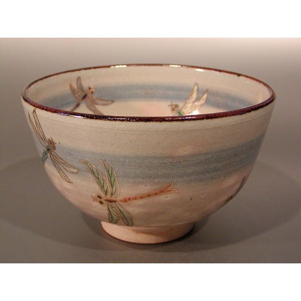 茶道具 蜻蛉 茶碗 トップ 鵬雲斎書付 宮川香雲作 色絵 蜻蛉 茶碗 共箱