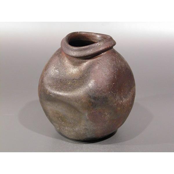 丹波焼　壷　白丹波　花入　華道具　Q1682 茶道具・花入 】掛花入 蹲る(うずくまる) 丹波焼 1H8、 吟兵ヱ