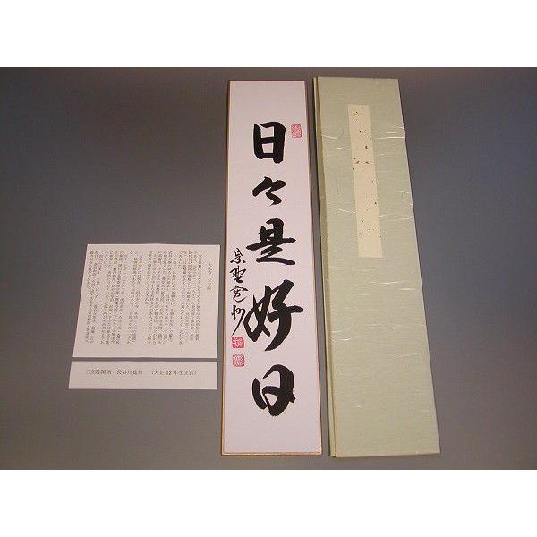 茶道具 書 短冊 日々是好日 大徳寺 長谷川寛州 直筆