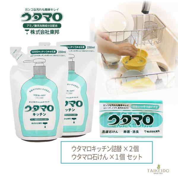 ウタマロ石けん1個＋ウタマロキッチン詰め替え用 350ml × 2個セット 掃除