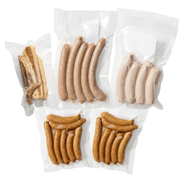 標高450ｍの農場でスクスクと育ったウインナークラブのオリジナル豚を、本場ヨーロッパでも認められた熟練の技術でソーセージ・ベーコンに仕上げました。肉質はキメが細かくて臭みが少なく、上質で甘みのある脂が特長です。発色剤・合成保存料・結着剤・化...