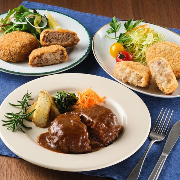 黒毛和牛を一頭買いし、大阪府を中心に洋食店・精肉店・テイクアウト店を展開する洋食屋さん『Ｒｅｖｏ』。お店で人気のメニューを3点セットでお届けします。それぞれに素材の旨みを引き出したレシピで作られており、洋食店の本格的な味がご自宅で味わえます。