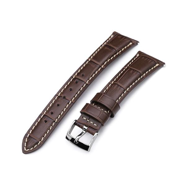 美品 21mm×18mm純正IWCマットクロコダイル ダークブラウン