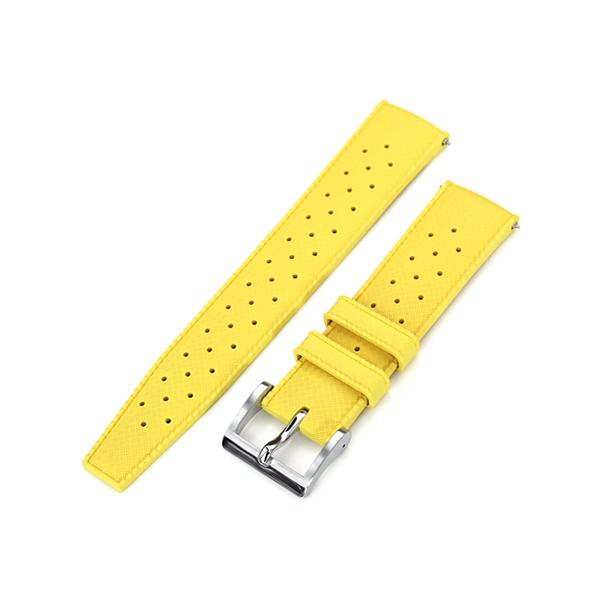 20mm MiLTAT 時計ベルト FKMラバー イエロー トロピック スタイル