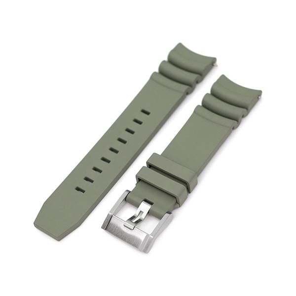 22mm MiLTAT 時計ベルト FKMラバー ファイヤーウェーブ アッシュ