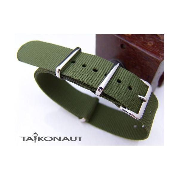 22mm 時計ベルト NATO G10 ナイロン フォレストグリーン ポリッシュド