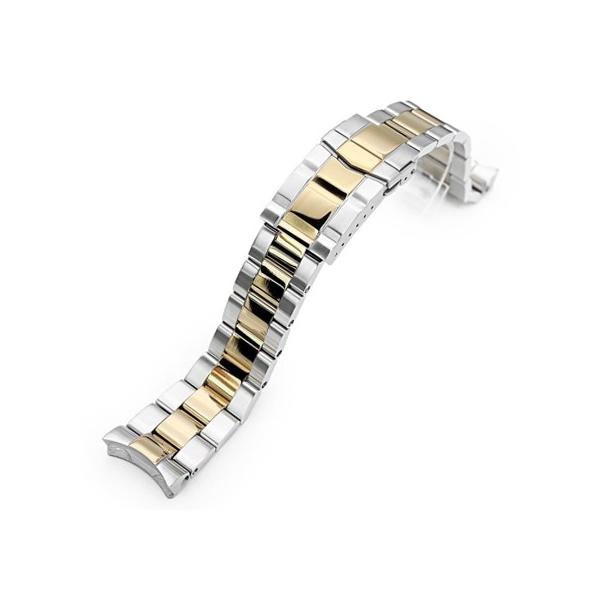 ゴールド アナログ時計 ブレスレットタイプ 22mm メタル時計バンド ステンレス エンドミル ブレスレット IP