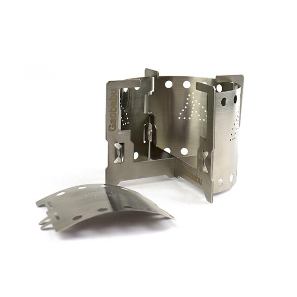 他サイト： ガオバブ(Gaobabu)Gaobabuマルチクロス五徳＋パネル風防4Pのセット GSET-36 ステンレス コンパクト ウィンドスクリーンの商品画像