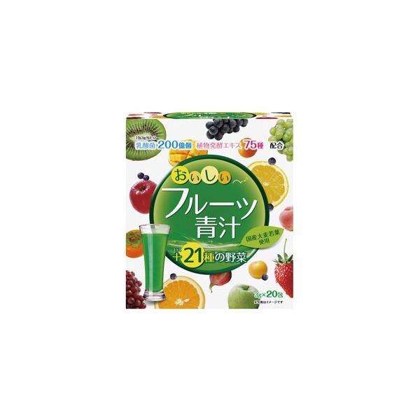 乳酸菌や酵素が入った、フルーツ味の青汁です。国産大麦若葉に、乳酸菌200億個・酵素75種・21種の野菜を加え、飲みやすいフルーツ味に仕上げました。お召し上がり方は、1日に1包を目安に、80〜100ml程度の水又は牛乳等の飲み物によく混ぜてお...