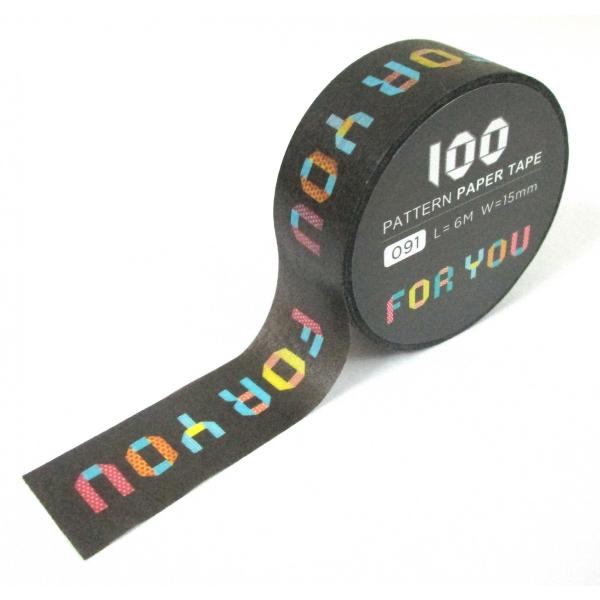 100 pattern paper tape 15mm For You（リボンテープ）