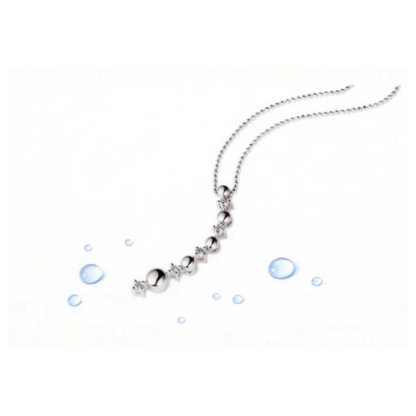 プラチナ ダイヤモンドペンダントネックレス 送料無料カード決済可能 川原亜矢子キャンペーンモデル 水しずくモチーフ