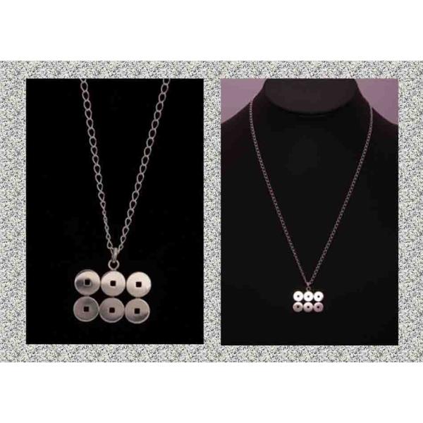 ペンダントネックレス 真田幸村アクセサリー［家紋］「六文銭」銀製