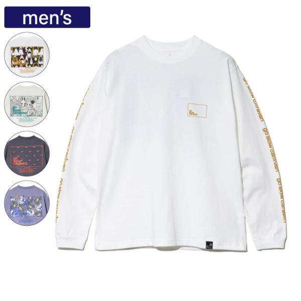 go slow caravan ゴースローキャラバン メンズ 長袖Tシャツ USA/C スクエアLOGOバックプリントロングスリーブ TEE 351902