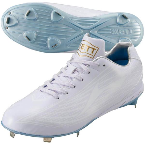 ZETT ゼット ウイニングロードWH 野球 スパイク 2023年春夏 金属固定式 高校野球ルール対応 軽量 3E ホワイト BSR2207WH