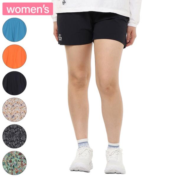 CHUMS チャムス ランニングショーツ レディース ショートパンツ 撥水加工 ストレッチ素材 スマホ収納可 CH13-1357