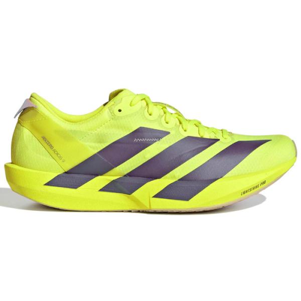adidas アディダス ランニングシューズ アディゼロ ジャパン 9 W レディース レギュラーフィット ソーラーイエロー/オーロラプラム/パウダープラム JQ0778