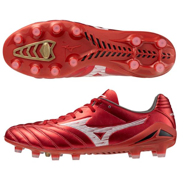 MIZUNO ミズノ モナルシーダNEO III PRO サッカースパイク 天然芝 土 人工芝のグラウンド用 2E相当 ユニセックス ルビーレッド×ホワイト P1GA252260