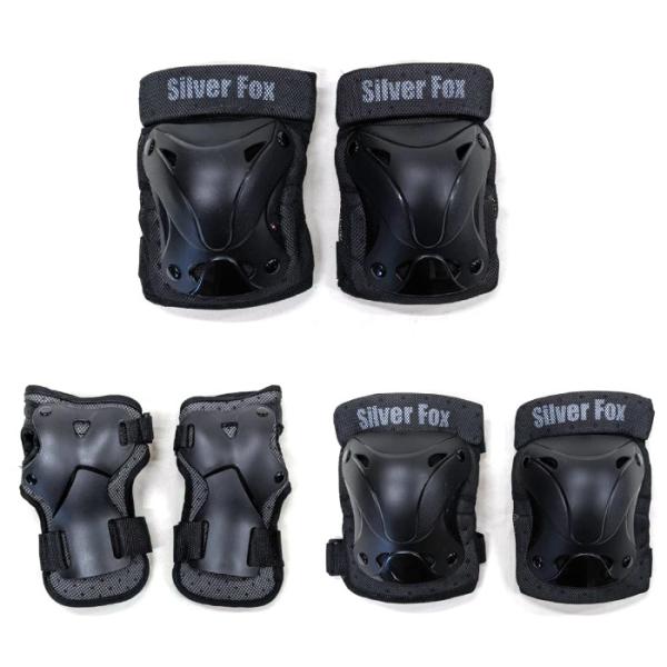 スケートボード  SILVER FOX  肘、膝、手首3点セット Amazon | Silver Fox プロテクター 3点セット M SP202