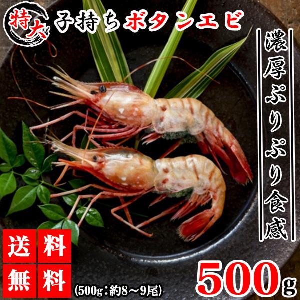 ボタンエビ 牡丹えび 特大 子持ちボタンエビ 500g 約8 9尾入り 送料無料 えび エビ 海老 有頭えび お刺身用 ロシア産 Shrimp R B500 太陽のレモン 通販 Yahoo ショッピング