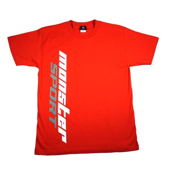 ウェア「モンスタースポーツ ビッグロゴTシャツ（半袖/レッド/サイズ