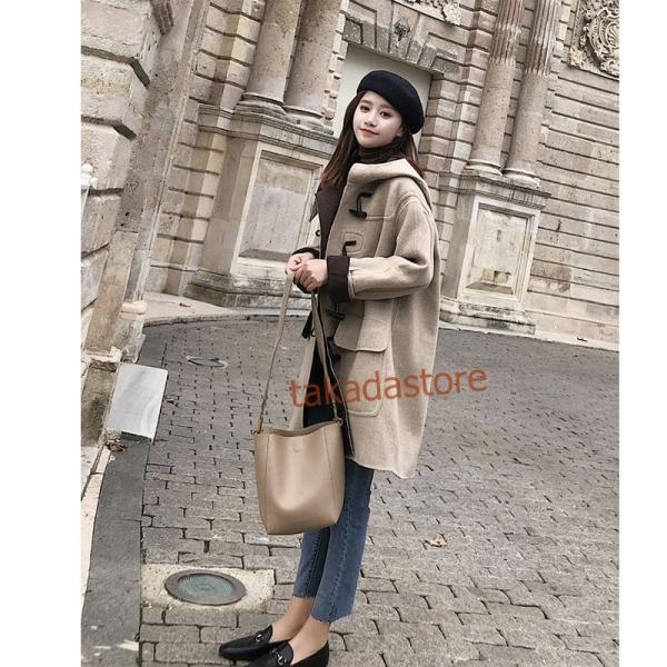 送料0円 フード ロング バイカラー ダッフルコート フェミニン Clothes Good 秋冬 フード きれいめ 可愛い フェミニン ルーズ ロング バイカラー アウター レディース ダッフルコート きれいめ コート アウター Www Reinnec Cl