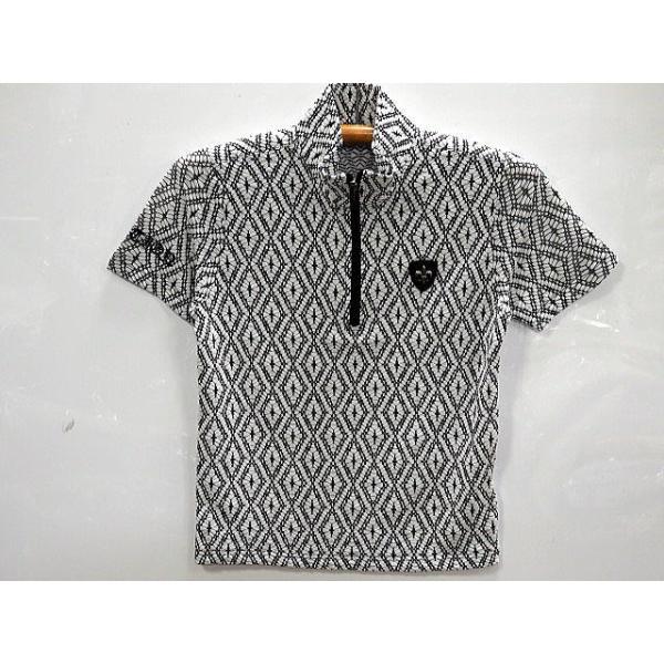 ビーアンビション 半袖ZIPポロシャツ 百合ワッペン＆ロゴ刺繍 Be