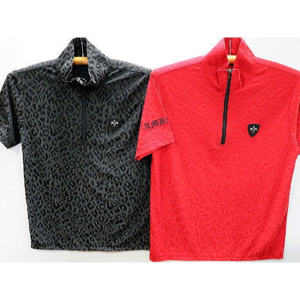 ビーアンビション 半袖ZIPポロシャツ 百合ワッペン＆ロゴ刺繍 Be