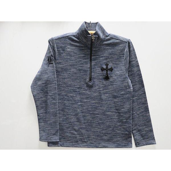 BE AMBITION Zip Up長袖Tシャツ クロスワッペン ビーアンビション