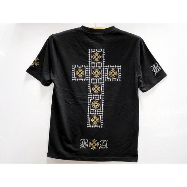 BE AMBITION 半袖VネックTシャツ クロススタッズ ビーアンビション