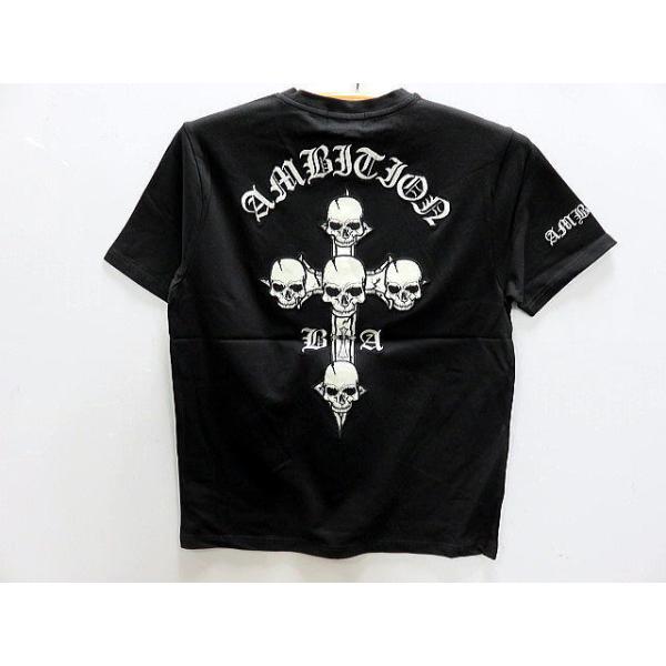 Be Ambition 半袖Tシャツ スカル＆クロス刺繍 ビーアンビション